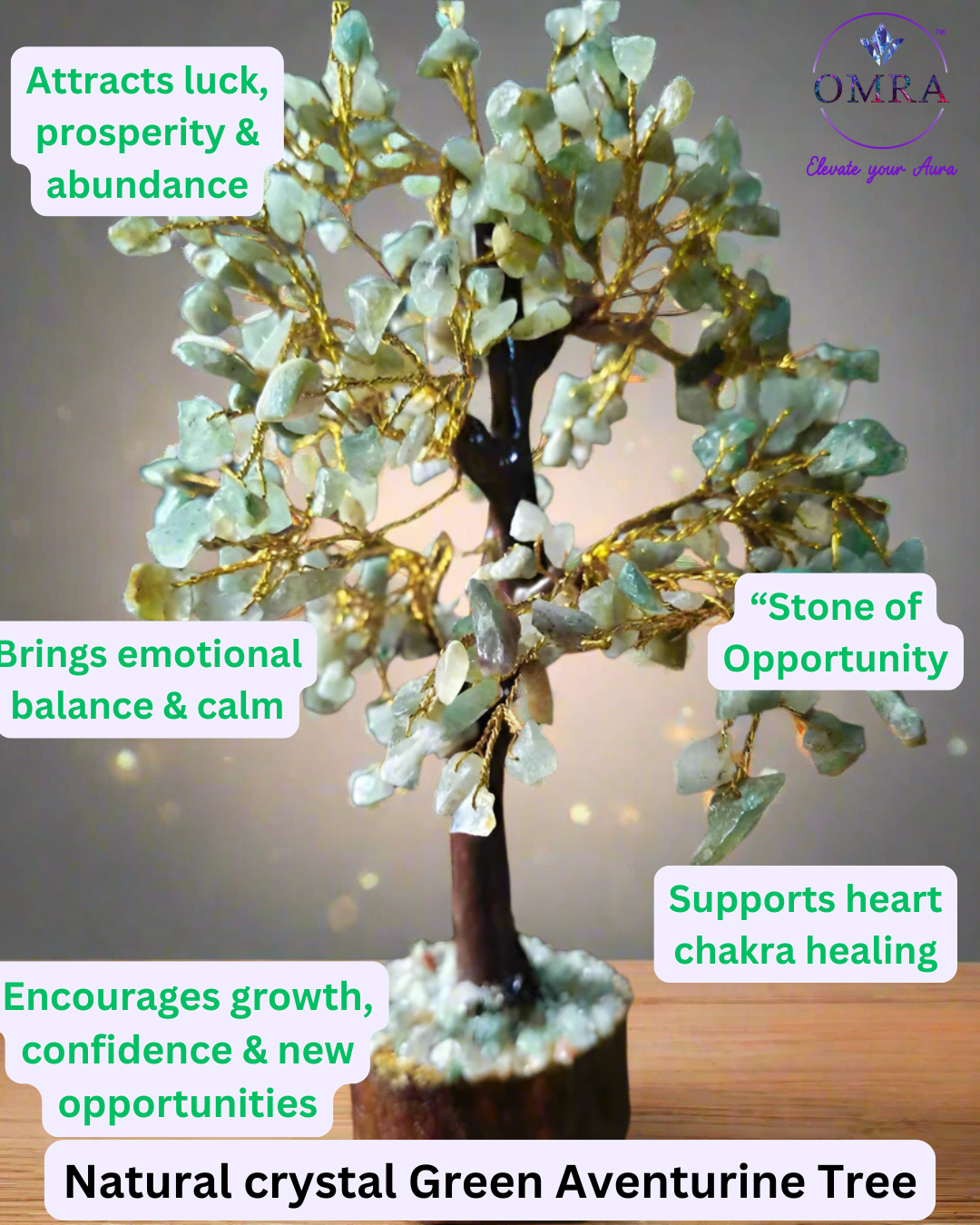 Natural Green Aventurine Crystal Tree (10-Inch)