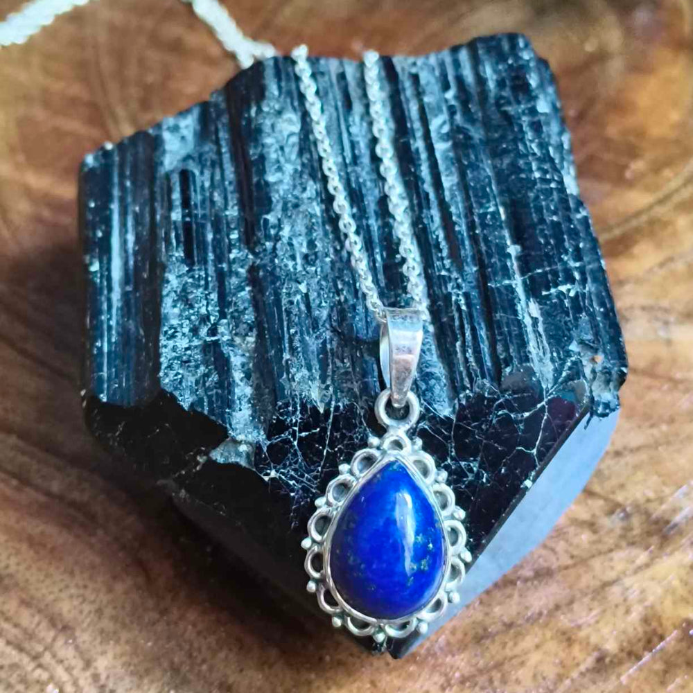 92.5 Sterling Silver Frame Lapis Lazuli Pendant