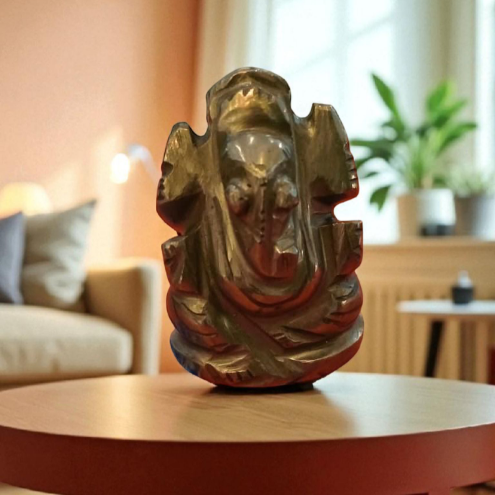 Natural Pyrite Ganesha Idol