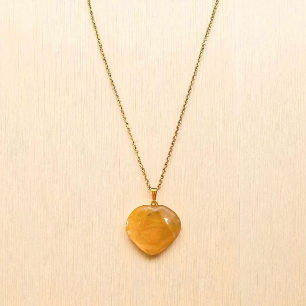 Aventurine Heart pendant with 18k Gold plated chain