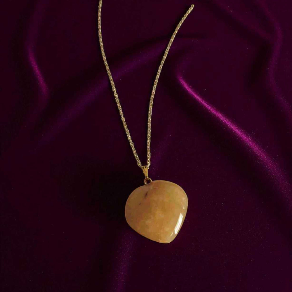 Aventurine Heart pendant with 18k Gold plated chain