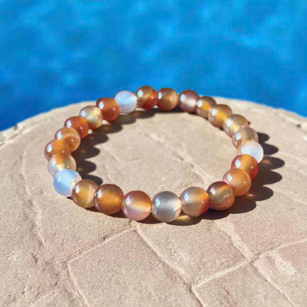 Natural Red Carnelian Crystal Quartz Bracelet