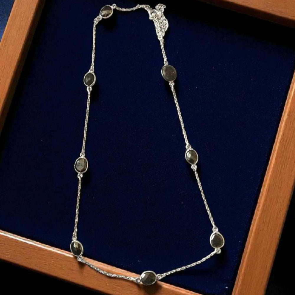 Pyrite gemstone necklace 925 Silver necklace
