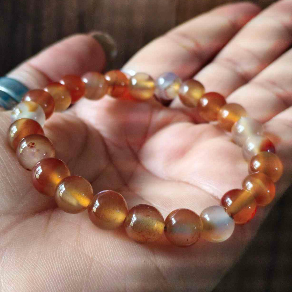 Natural Red Carnelian Crystal Quartz Bracelet