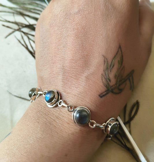 925 Sterling Silver Labradorite gemstone Bracelet