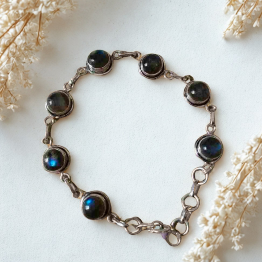 925 Sterling Silver Labradorite gemstone Bracelet