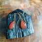 18K Gold Plated Orange Carnelian Gemstone Tear Drop Earing