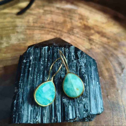 18K Gold Plated Turquoise Gemstone Earing