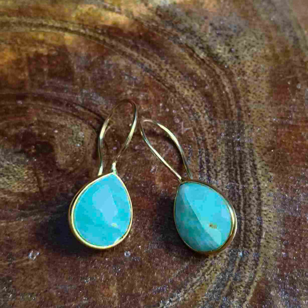 18K Gold Plated Turquoise Gemstone Earing