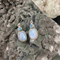 92.5 Sliver Moonstone Blue Topaz Earing