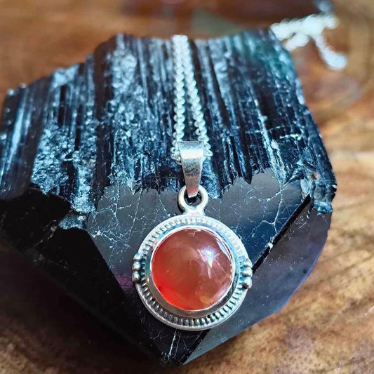 92.5 Sterling Silver Frame Carnelian gemstone Pendant