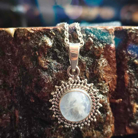 925 Sterling Silver Frame Moonstone Pendant