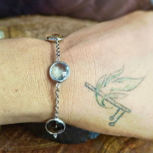 92.5 Sterling Silver Multi Stones Bracelet