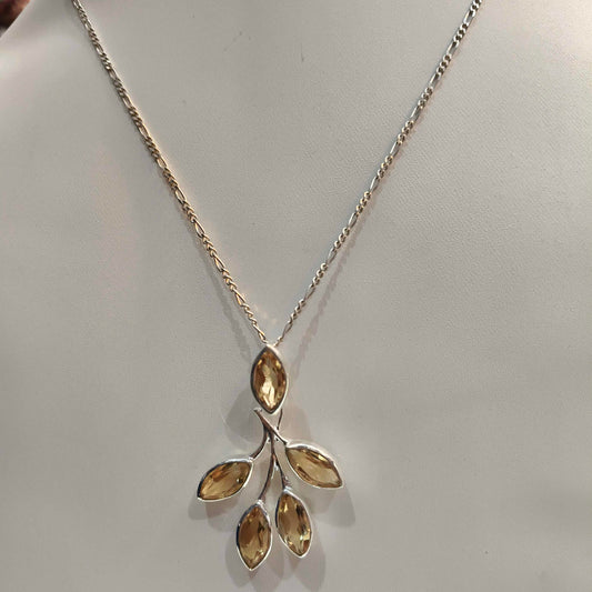 92.5 Sterling Silver Pendant With Citrine Gemstone
