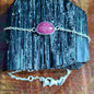 94.5 Sterling Silver Pink Ruby Gemstone Bracelet