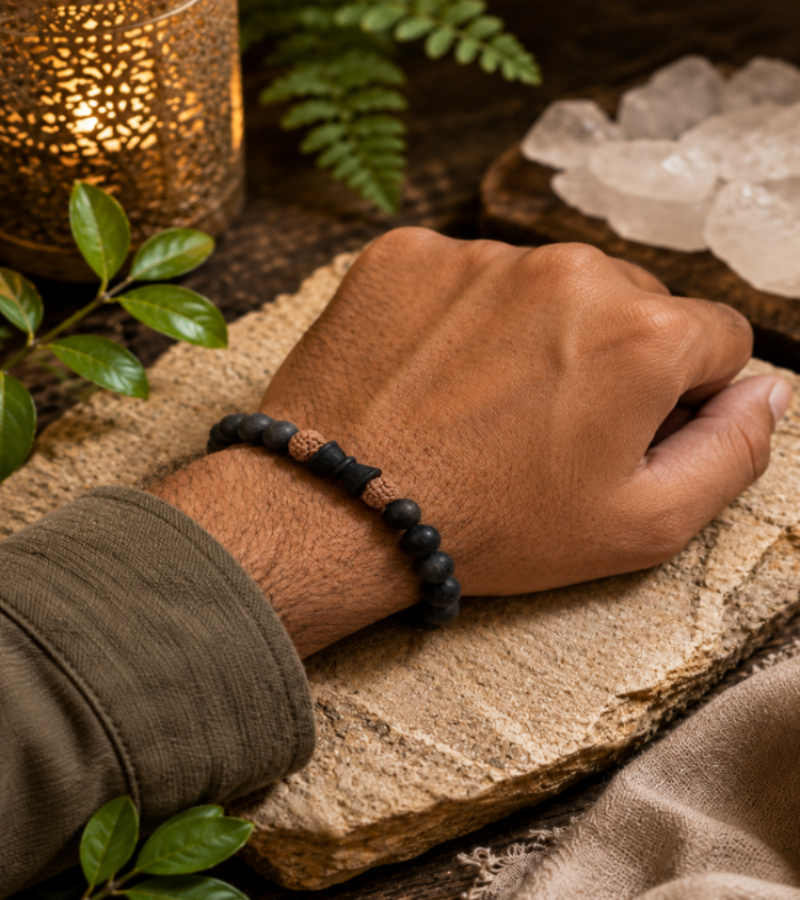 Karungali Rudraksha Crystal Bracelet