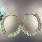 Clear Quartz Chips Gemstone Ear Hoops