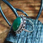 Green Onyx Gemstone German Silver Adjustable Ring