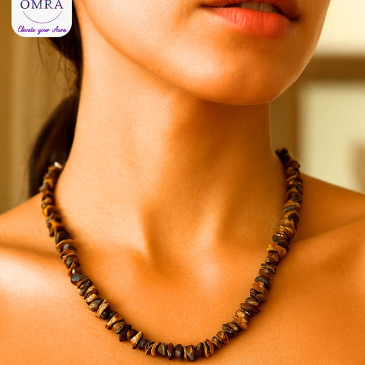 Tiger eye Chips stone necklace
