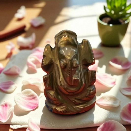 Natural Pyrite Ganesha Idol