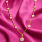 Rose Quartz cut stones 18k gold plated Necklace