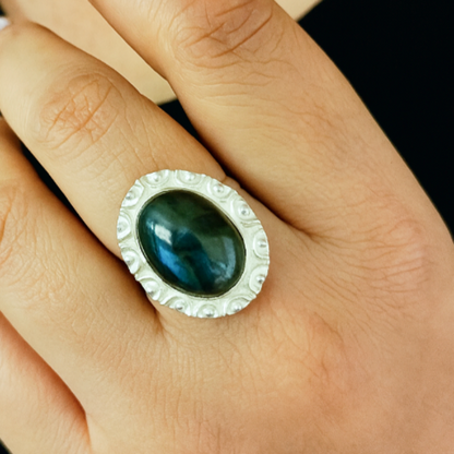 Labradorite gemstone 925 Silver Ring