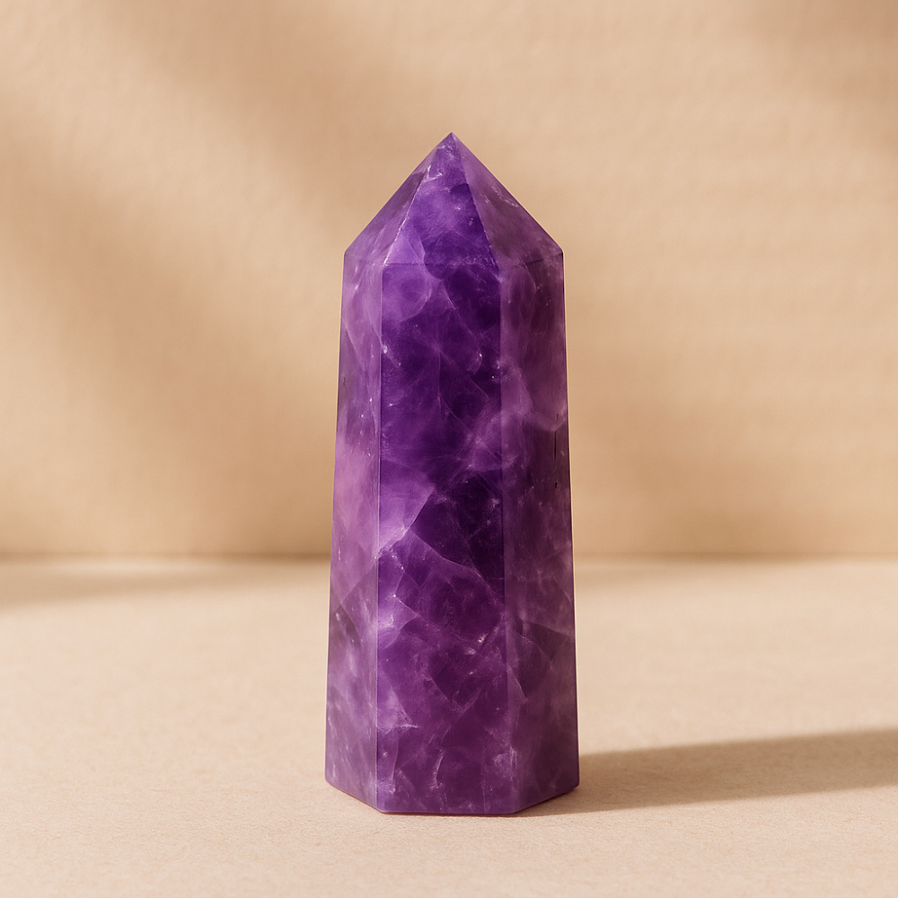 Natural Amethyst Crystal Tower -Protect Your Peace