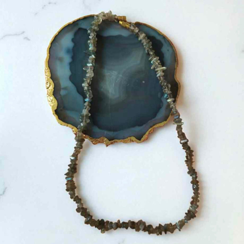 Labradorite Chips gemstone necklace