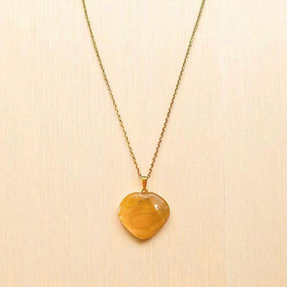 Aventurine Heart pendant with 18k Gold plated chain