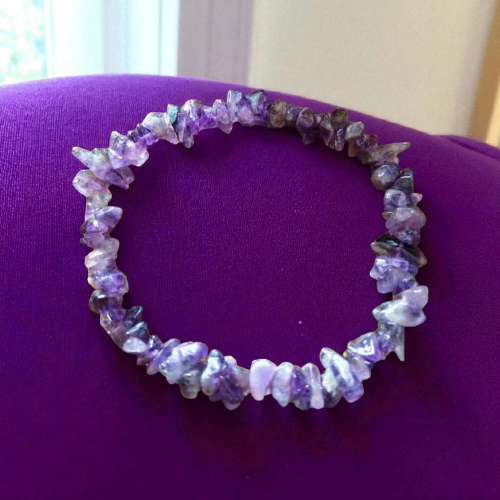 Natural Amethyst Crystal Chips Bracelet