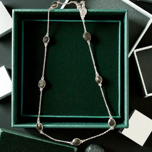 Pyrite gemstone necklace 925 Silver necklace