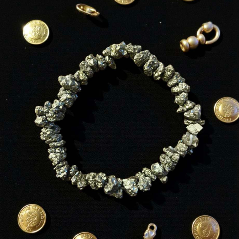 Raw Pyrite Stones bracelet