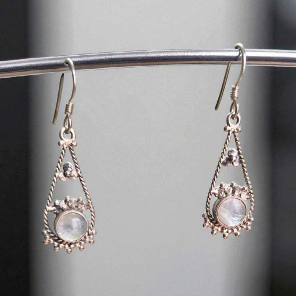92.5 Sliver Moonstone drop Earing