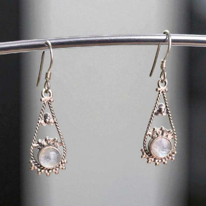 92.5 Sliver Moonstone drop Earing