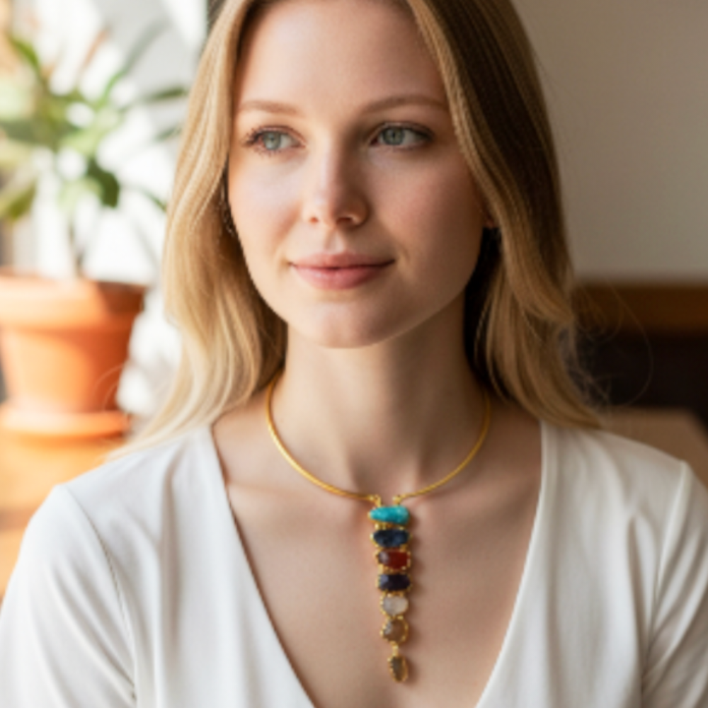 Aura Aligned Gold plated necklace