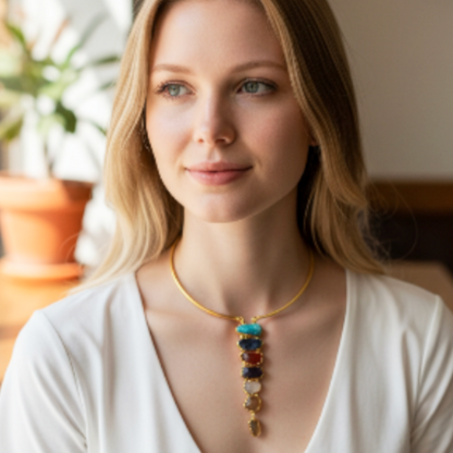 Aura Aligned Gold plated necklace