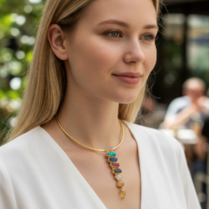 Aura Aligned Gold plated necklace