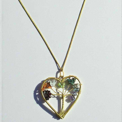 Healing tree Gold plated pendant with chain