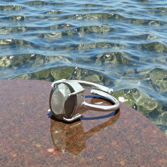 Pyrite German Silver Unisex Ring