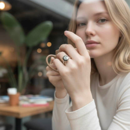 Pyrite German Silver Unisex Ring