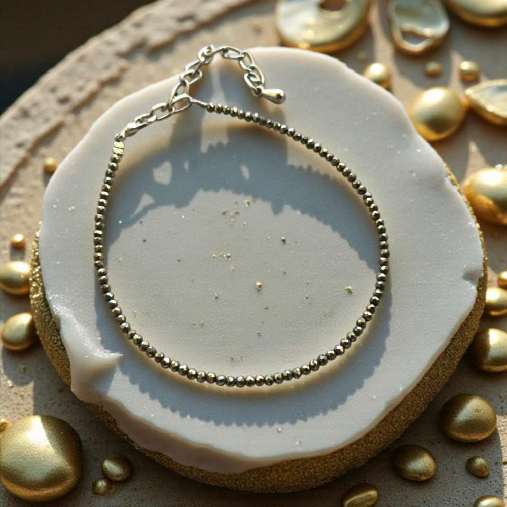Natural Pyrite Abundance Anklet