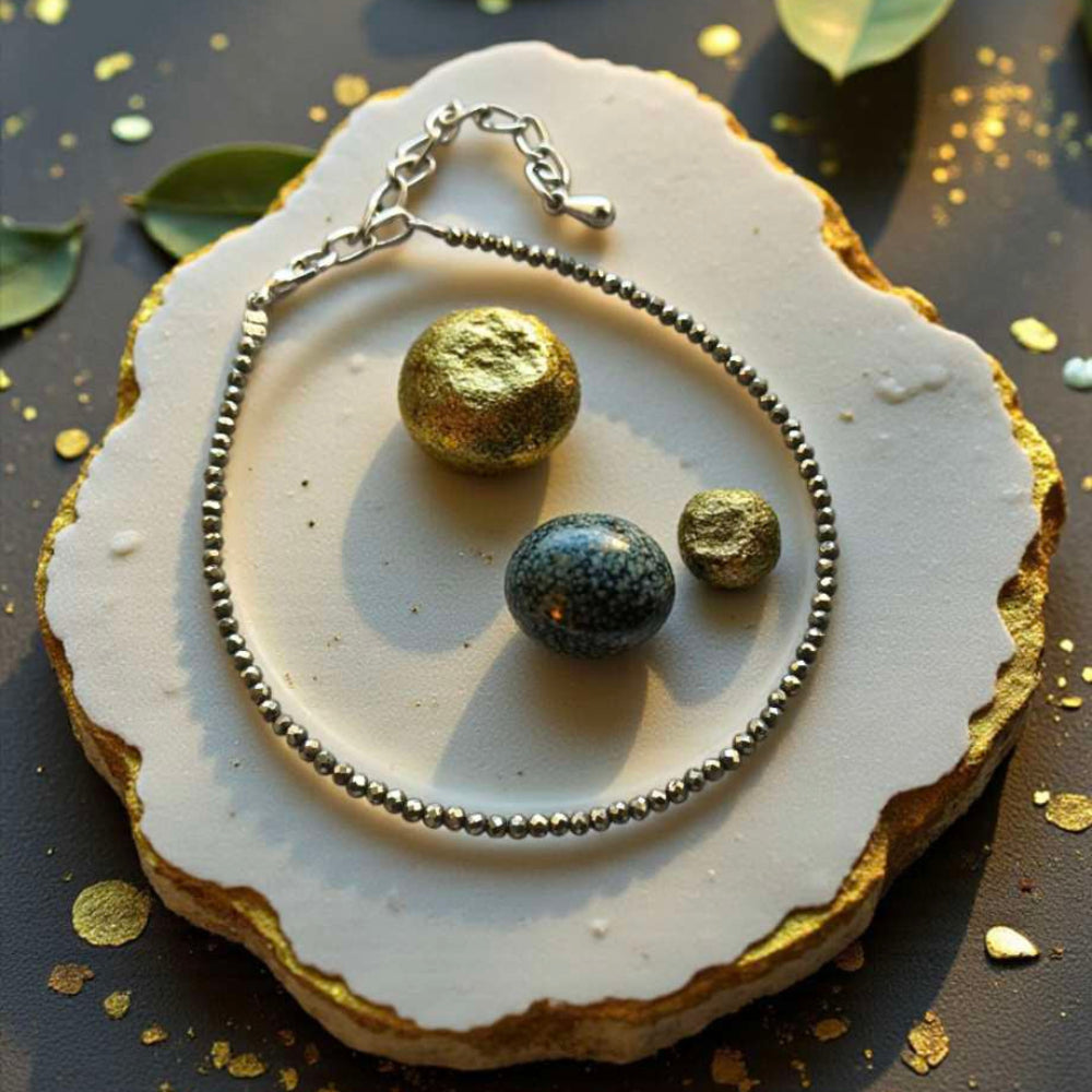 Natural Pyrite Abundance Anklet