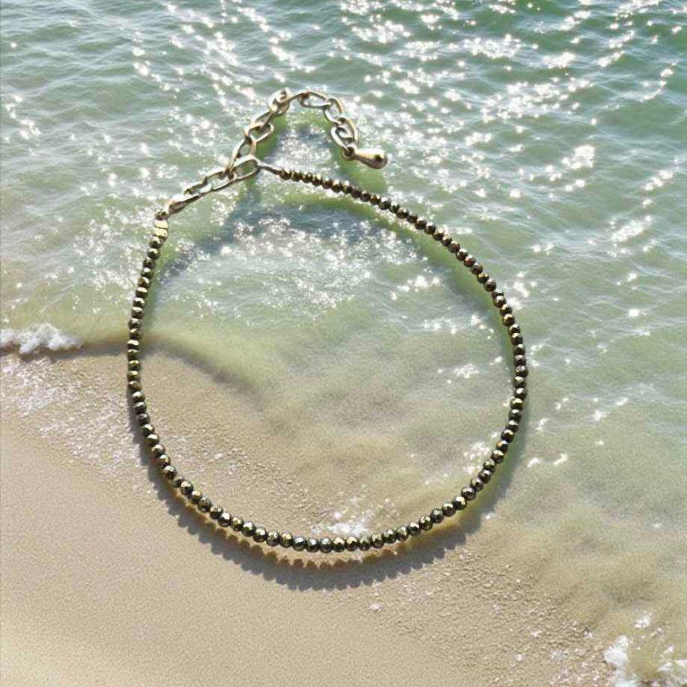 Natural Pyrite Abundance Anklet