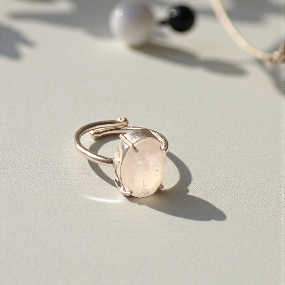 Moonstone German Silver Unisex Ring