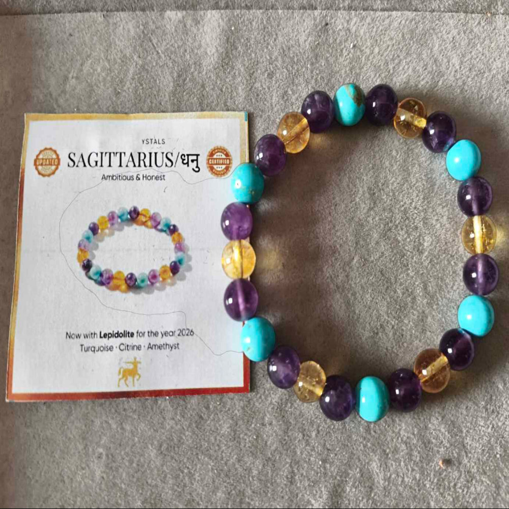 Natural Reiki charged Sagittarius Crystal Bracelet