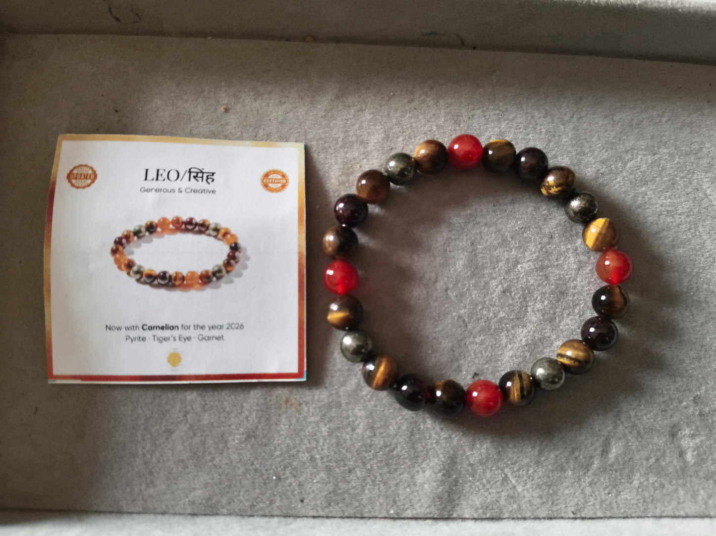 Natural Reiki charged Leo Crystal Bracelet