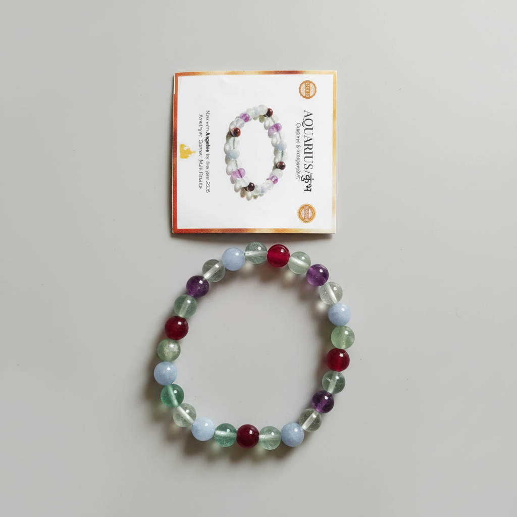 Natural Reiki charged Aquarius Crystal Bracelet