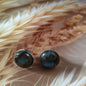 Labradorite Stone 18K Silver Plated Ear Stud