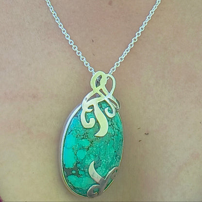 92.5 Sterling silver Pendant with Turquoise Gemstone