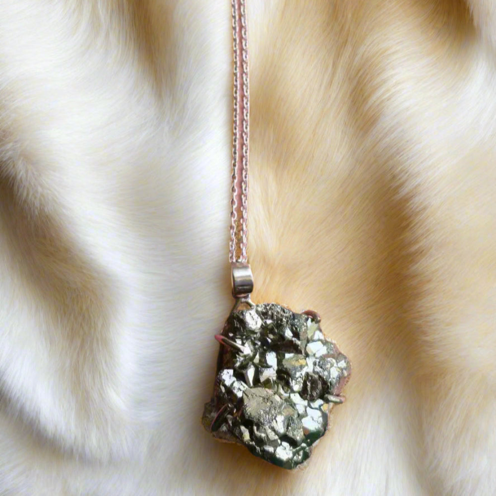 Powerful Natural Raw Pyrite Stone Pendant